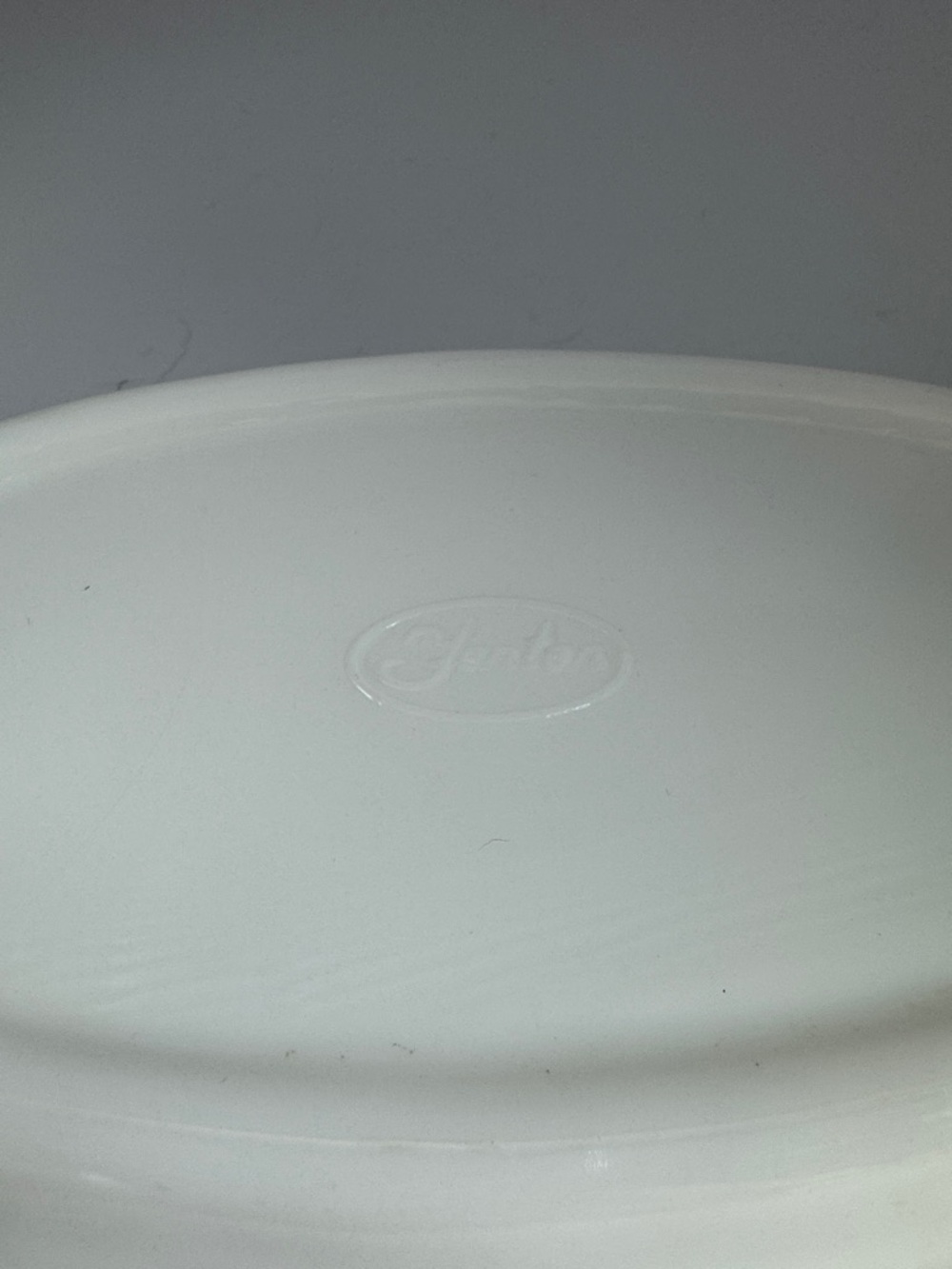 Fenton White Hobnail Covered Butter Dish with Scalloped Edge - Picture 4 of 7